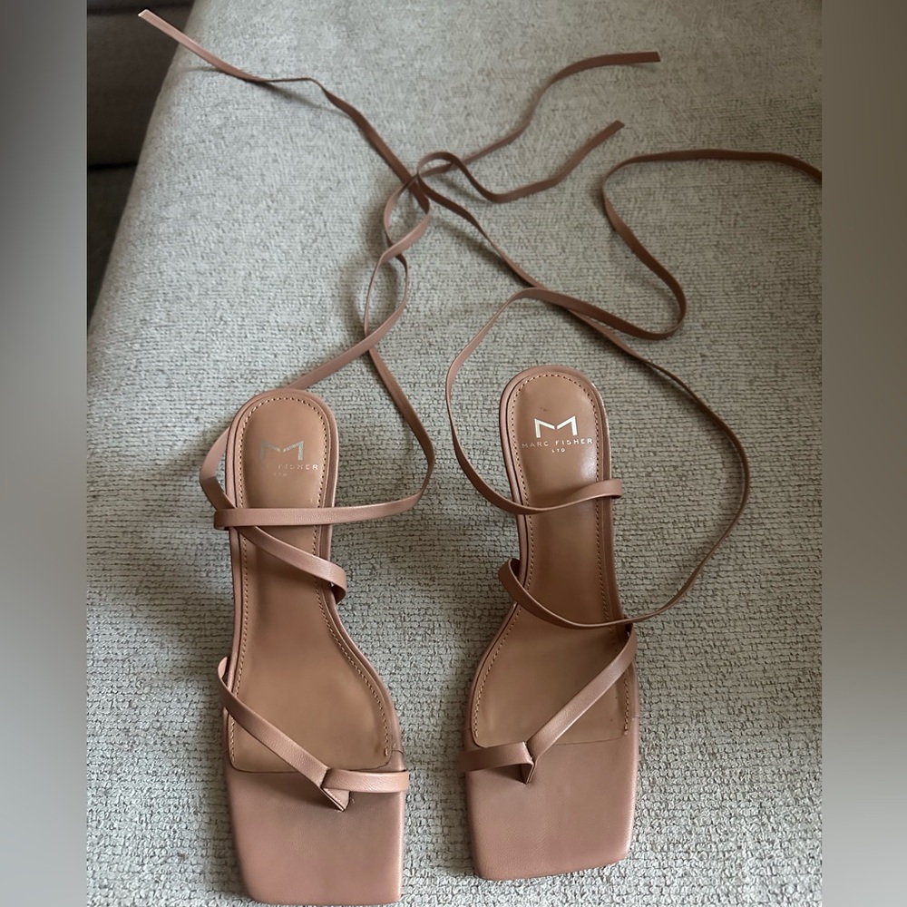 Marc Fisher Nude Strappy Heel Sandals
